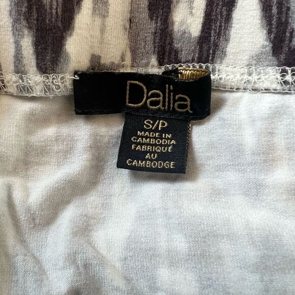 DALIA White Printed Stretch High Waisted Long Flowy Maxi Skirt S - Picture 8 of 8